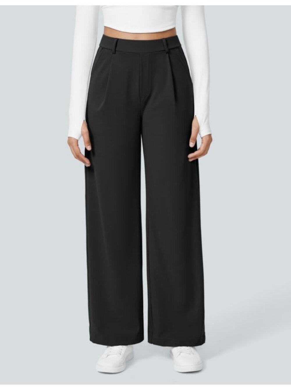 Halara Flex DayStretch High Waisted Wide Leg Pants Petite Large Office Comfort